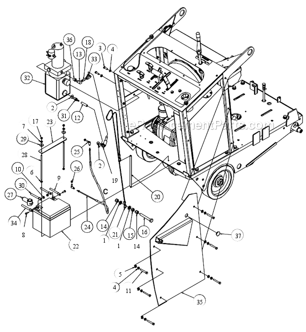 Page K Diagram and Parts List for MK-4024HY  MK Diamond Concrete Saw